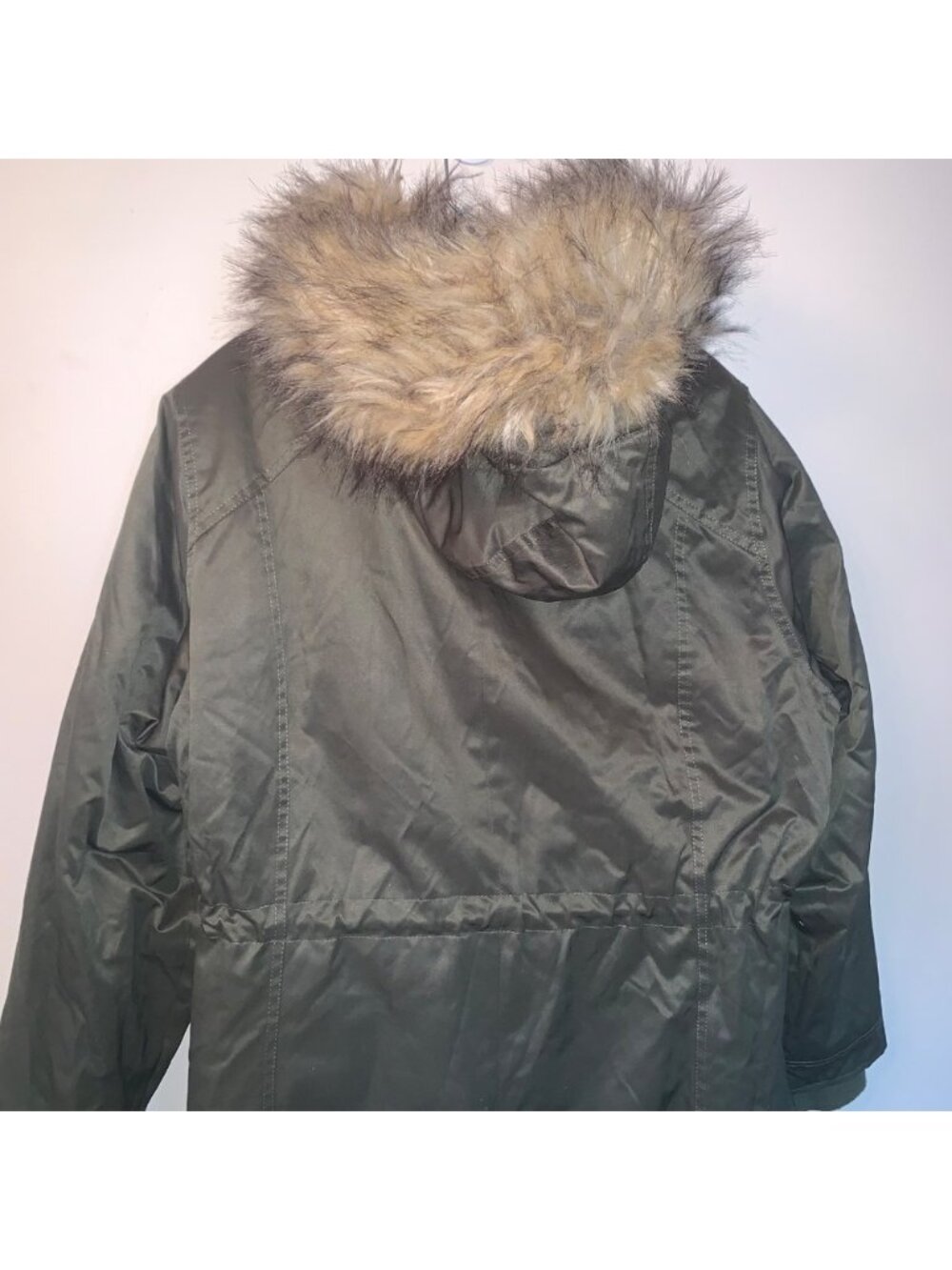 Torrid Green Long Parka Faux Fur Hood 3X - Picture 12 of 16